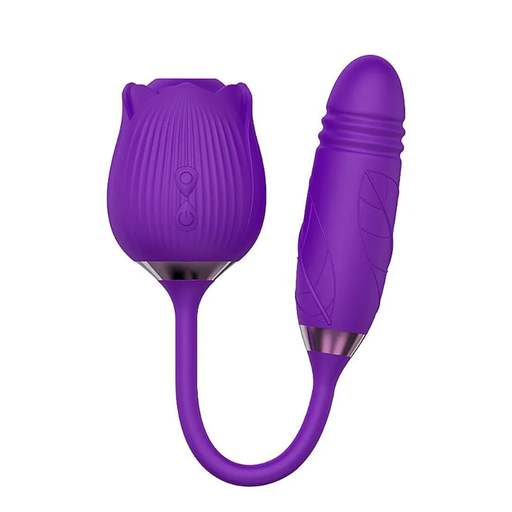 Vibrador Vai e Vem Sugador de Clitoris em Formato de Flor 7 modos de Vibracao