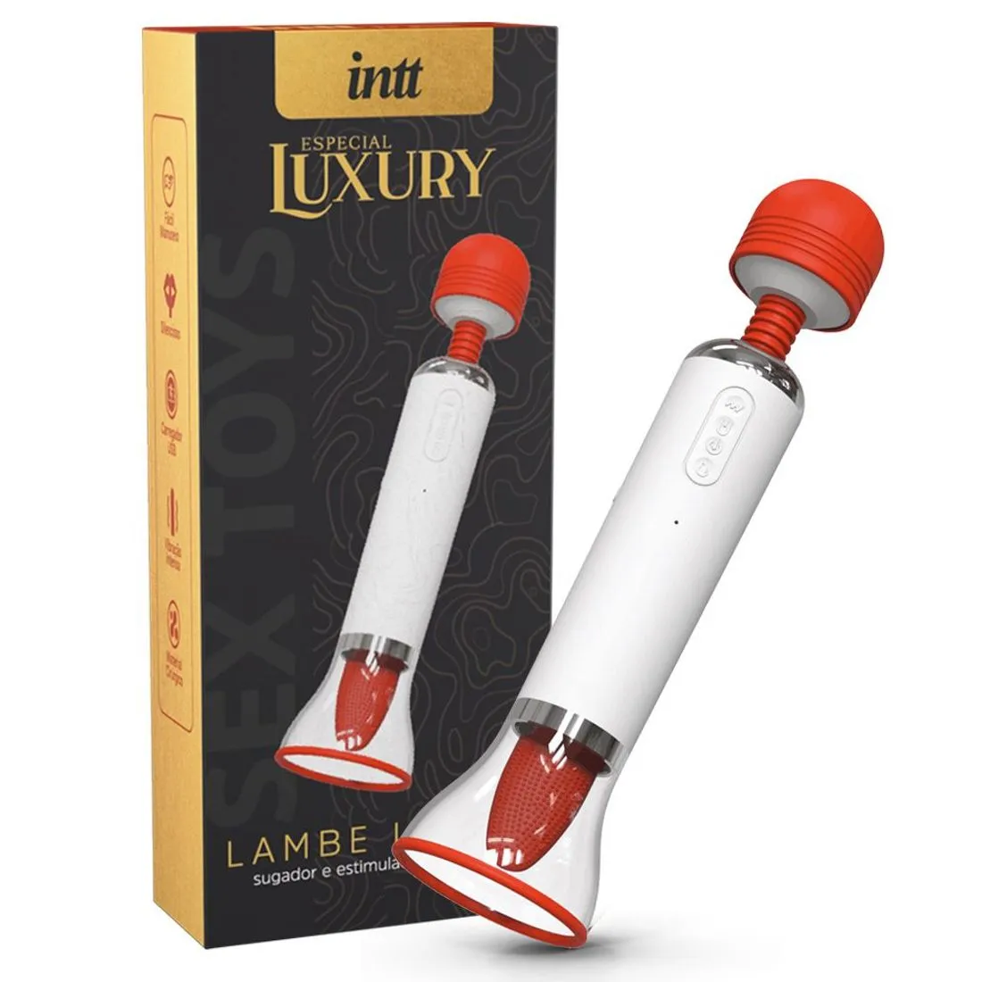 Luxury Lambe Lambe Sugador e Estimulador De Clitoris 12 Modos de Vibracao