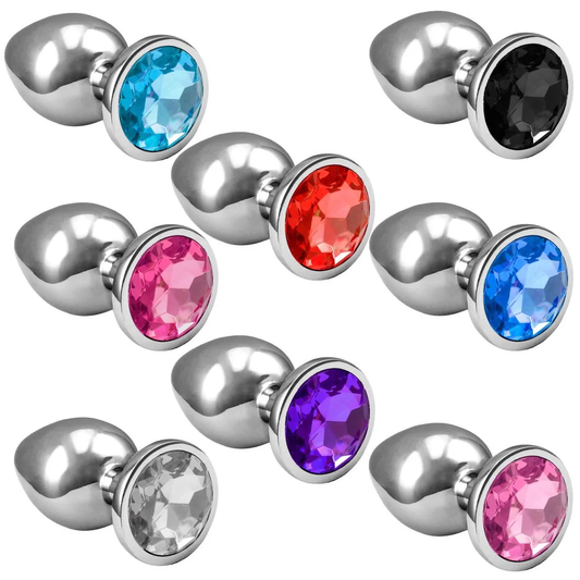 Plug Anal com Cristal 1 unidade - Cores Variadas