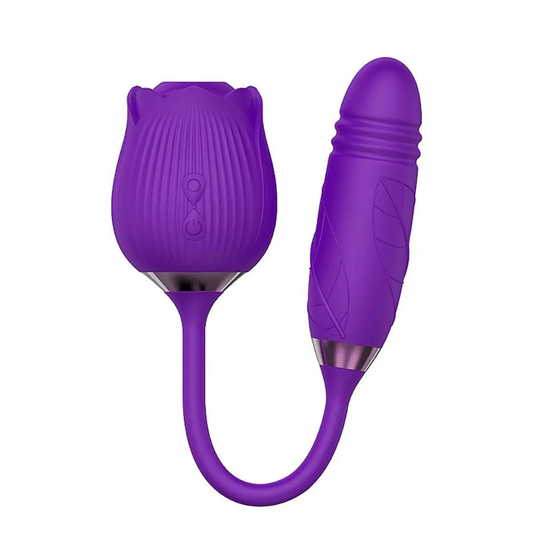 Vibrador Vai e Vem Sugador de Clitoris em Formato de Flor 7 modos de Vibracao