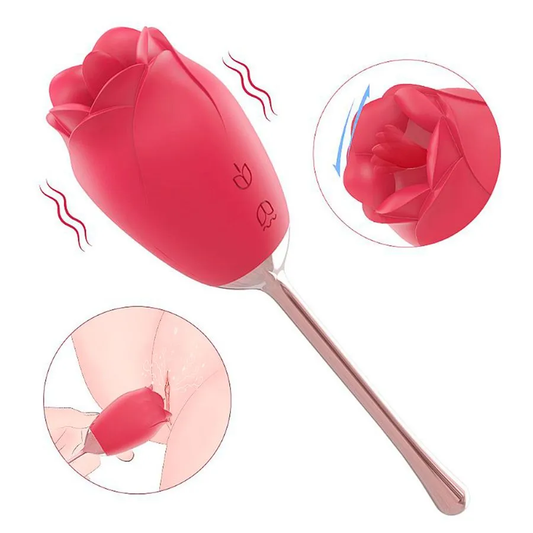 Estimulador de Clitoris em Formato de Flor 9 modos de Vibracao e Lingua