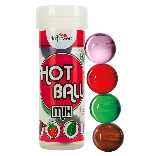 Hot Ball Mix com 4 sabores - Chocolate, Morango, Menta e Uva
